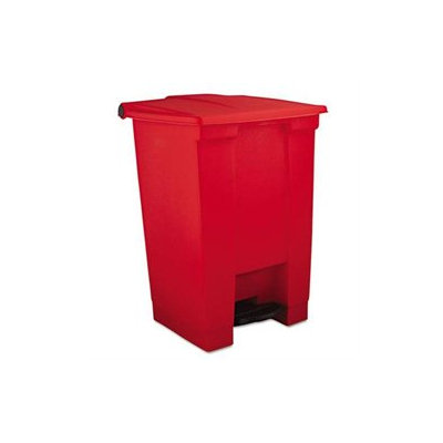 Rubbermaid Commercial RCP6144RED Step-On Waste Container, Square, Plastic, 12 Gallon, Red