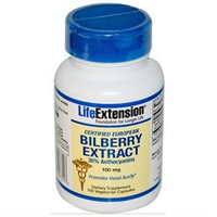 Certified European Bilberry Extract, 100 mg 100 vegetarian capsules