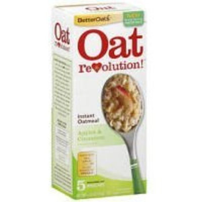Better Oats Oat Revolution! Instant Oatmeal ~ Apples & Cinnamon Flavor ~ 5 Pouches per 6.15 oz Box (Pack of 3 Boxes)