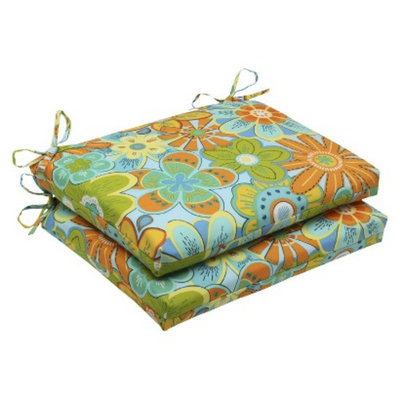 Pillow Perfect Outdoor 2-Piece Square Edged Seat Cushion Set - Glynis