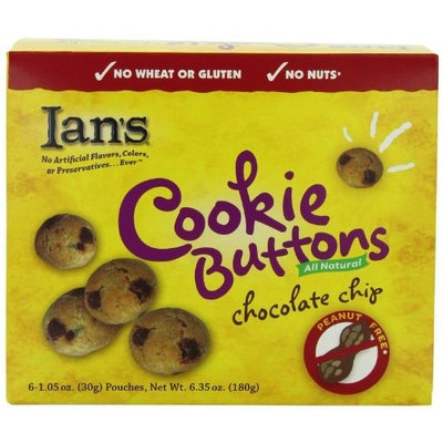 Ian's Natural Foods Gluten Free Recipe Chocolate Chip Buttons, 6-Count Pouches (Pack of 6)