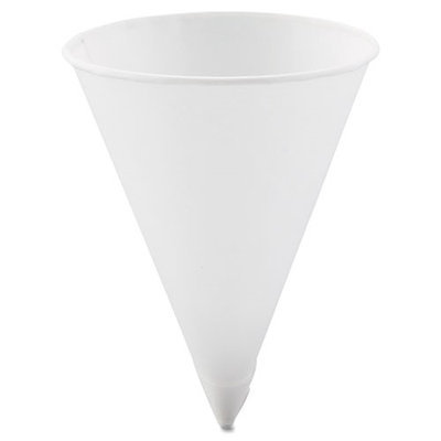 Solo Inc. Cone Cups Solo 42R Rolled Rim White Paper Cone Cup, 4 1/4