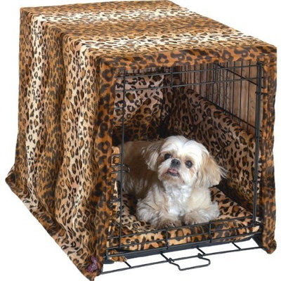 Pet Dreams Plush Cratewear Set Leopard Fits 19-Inch Crates