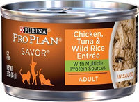 PRO PLAN® SAVOR® ADULT Chicken, Tuna & Wild Rice Entree In Sauce