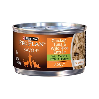 PRO PLAN® SAVOR® ADULT Chicken, Tuna & Wild Rice Entree In Sauce