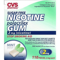 nicotine gum CVS Sugar Free Nicotine Polacrilex Gum 110 Pieces (2mg Nicotine) Stop Smoking Aid ~ Mint Flavor