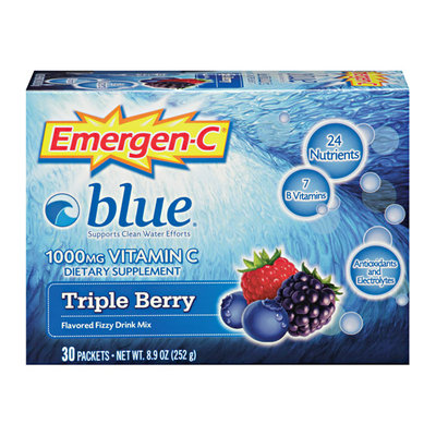Emergen-C Blue Supports Clean Water Efforts 1,000 mg Vitamin C Triple Berry