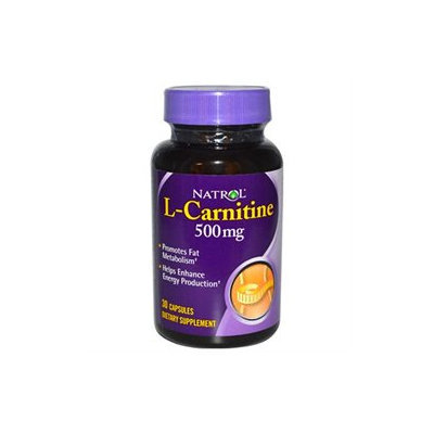 Frontier Natural Products Co-op 208769 Natrol Energy & Weight Management L-Carnitine 500 mg 30 capsules