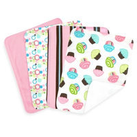 Trend Lab 101966 Blooming Bouquet Burp Cloth- 4-Pack Set