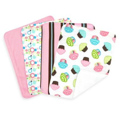 Trend Lab 101966 Blooming Bouquet Burp Cloth- 4-Pack Set