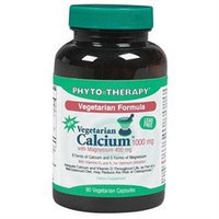 PHYTO-THERAPY Calcium 1000mg with Magnesium 400mg, Veggie Caps, 90 ea