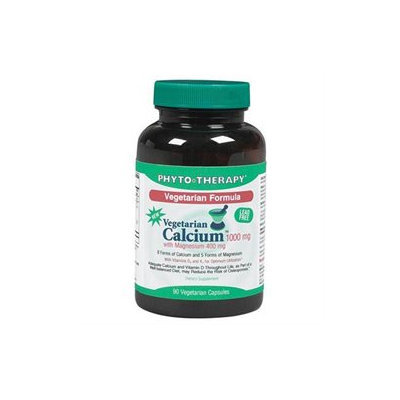 PHYTO-THERAPY Calcium 1000mg with Magnesium 400mg, Veggie Caps, 90 ea