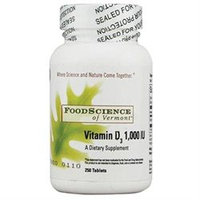 Food Science Labs 0272666 FoodScience of Vermont Vitamin D3 - 1000 IU - 250 Tablets