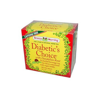 Breezy Morning Teas Diabetic's Choice with Dandelion Root 20 Tea Bags