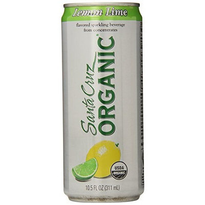 Santa Cruz Organic Lemon Lime Flavored Sparkling Beverage, 4-count, 10.5 Ounce (Pack of 6)