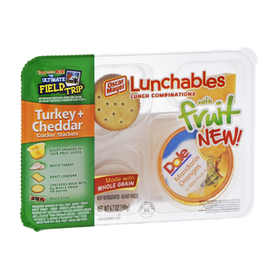 Lunchables Oscar Mayer Turkey+Cheddar Cracker Stackers with Fruit