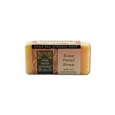 One With Nature, Dead Sea Mineral Soap Rose Petal Travel Size 1 oz