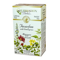 Celebration Herbals Organic Feverfew Lemongrass Tea Caffeine Free -- 24 Herbal Tea Bags