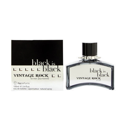 Black Is Black Vintage Rock by Nuparfums for Men - 3.4 oz EDT Spray