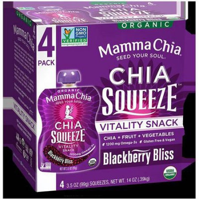 Mammachia Mamma Chia Vitality Snack, Organic, Blackberry Bliss, 3.5 Ounce (Pack of 2)
