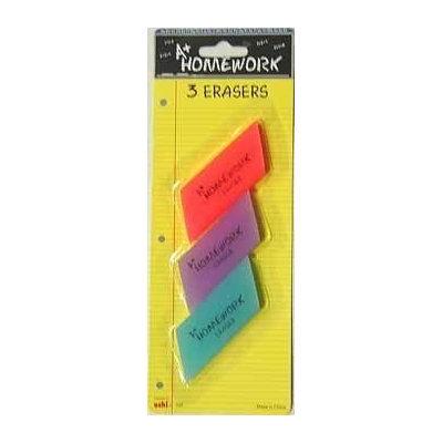 Bulk Savings 92807 Pencil Erasers - 3 Pack Case Of 48