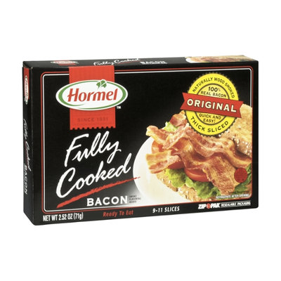 Hormel Fully Cooked Naturally Wood Smoked Thick Sliced Bacon