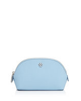 Tory Burch York Small Leather Makeup Bag, Fairview Blue