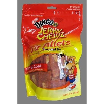 United Pet Group DINGO BRAND 156403 Mini Jerky Chews Skin/Coat Aid Fillets for Pets, 10-Ounce