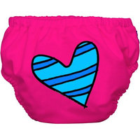 Winc Design Limited Charlie Banana Extraordinary Training Pants, Blue Petit Coeur on Hot Pink