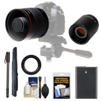 Vivitar 500mm f/6.3 Mirror Lens with 2x Teleconverter (=1000mm) + EN-EL14 Battery + Monopod + Accessory Kit for Df, D3100, D3200, D3300, D5100, D5200, D5300 Camera