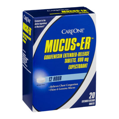 CareOne Mucus-ER 600mg Extended-Release Tablets - 20 CT