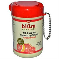 Blum Naturals All Purpose Cleansing Wipes Mini Canister Citrus Scent - 30 Wipes
