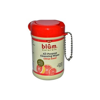 Blum Naturals All Purpose Cleansing Wipes Mini Canister Citrus Scent - 30 Wipes