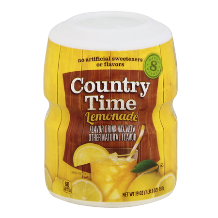 COUNTRY TIME Lemonade Sugar Sweetened Powdered Soft Drink Cannister