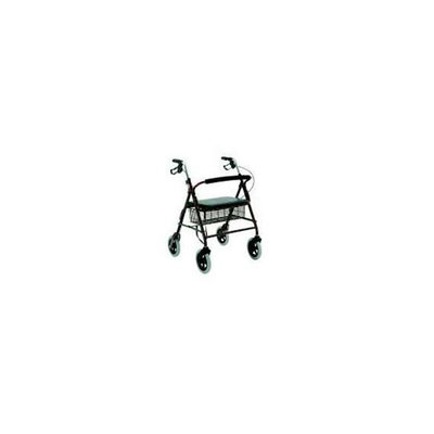 Merits W467RED 4-Wheeled Baratric Rollator Heavy Duty Aluminum Loop Brake - Red