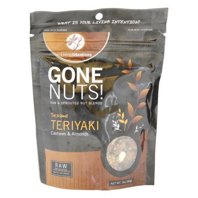 Living Intentions B23908 Gone Nuts! Sesame Teriyaki Almonds and Cashews -12x3 Oz