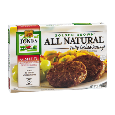 Jones Golden Brown All Natural Fully Cooked Sausage Mild - 6 CT