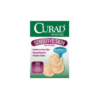 CURAD Sensitive Skin Strips Spots, 50 Count, 3 pack
