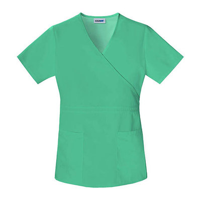 Simply Basic Jade Stone Mock-Wrap Top