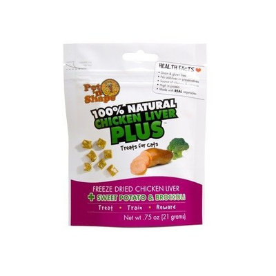 Pet N' Shape Freeze Dried Chicken Liver Plus Sweet Potato and Broccoli Cat Treats - 0.75 oz. Set of 48