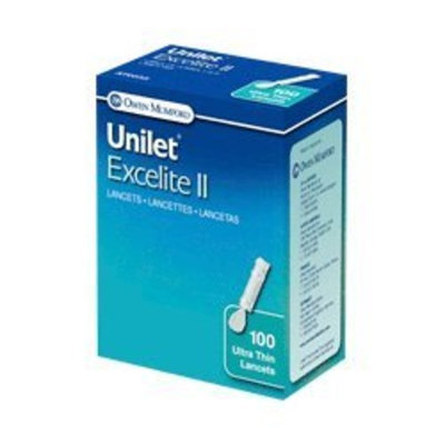 Owen Mumford Unilet Excelite II, 28G, 100 per Box (OWAT0535) Category: Lancets