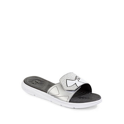 Under Armour ClutchFit Force Slide Sandals-WHITE/BLACK-11