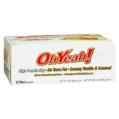 ISS OhYeah! Protein Bars 12 Pack Creamy Vanilla & Caramel