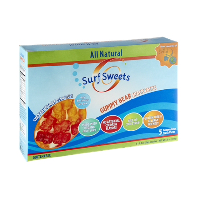 Surf Sweets Gluten Free Gummy Bear Snack Packs - 5 CT