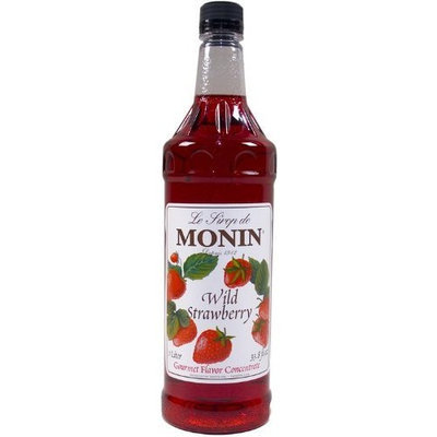 Monin Flavored Syrup, Wild Strawberry, 33.8-Ounce Plastic Bottle (Pack of 4)