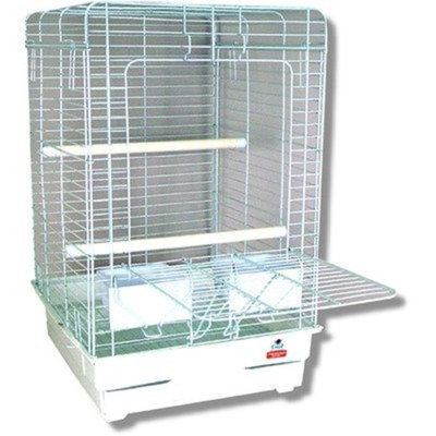Blue Ribbon Heavy Gauge Tall Bird Cage, 14-Inch by 16-Inch by 22-Inch, White/Granite