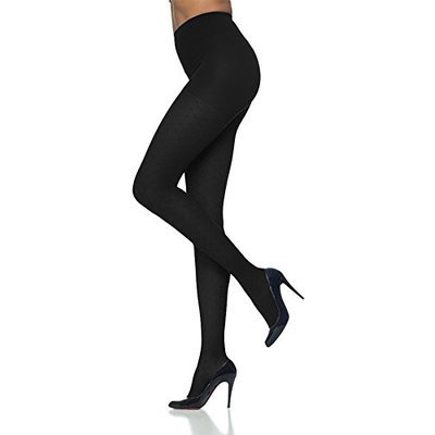 Sigvaris Allure 712PLSW99 20-30 Mmhg Large Short Panty Hose For Women Black
