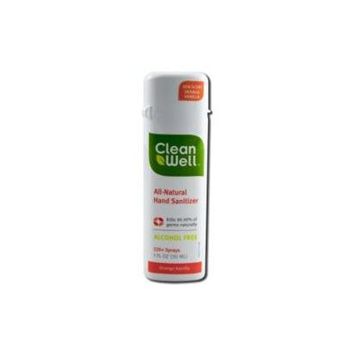 Clean Well All Natural Hand Sanitizer Spray, Orange Vanilla, 1 oz, CleanWell
