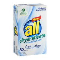 All Dryer Sheets for Sensitive Skin - 80 CT