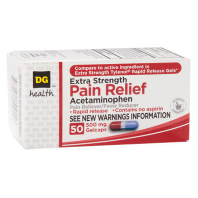 DG Health Extra Strength Pain Relief - Gelcaps, 50 ct